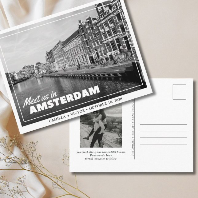 Amsterdam Wedding Save the Date Postcard Postkarte (Amsterdam Wedding Save the Date)