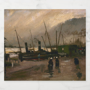 Amsterdamer Fischerhafen Sturm von Vincent Gogh Bierflaschenetikett