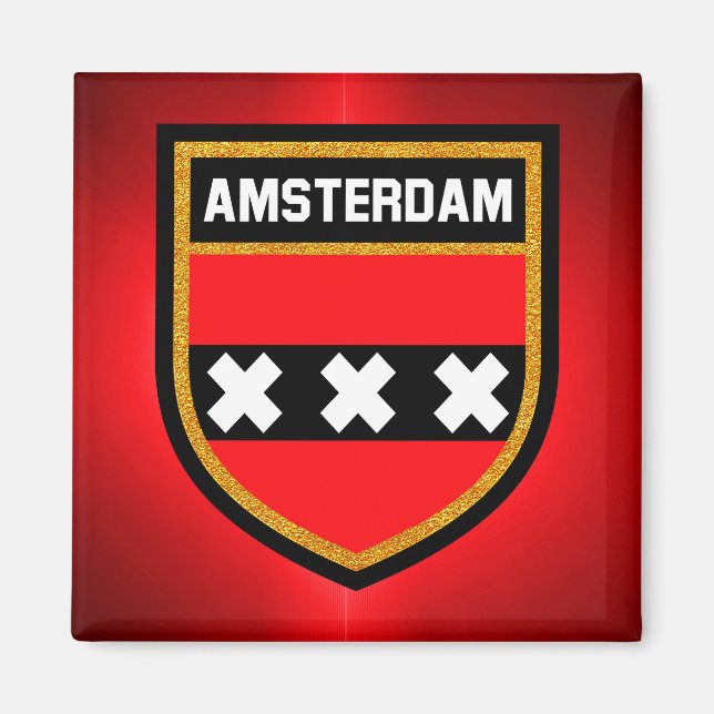 Amsterdamer Flagge Magnet (Vorne)
