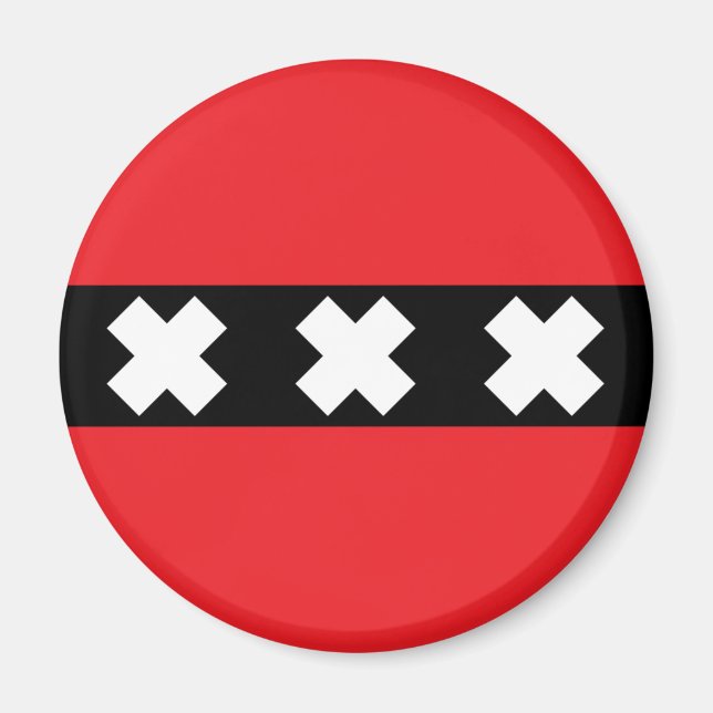 Amsterdamer Flagge Magnet (Vorne)