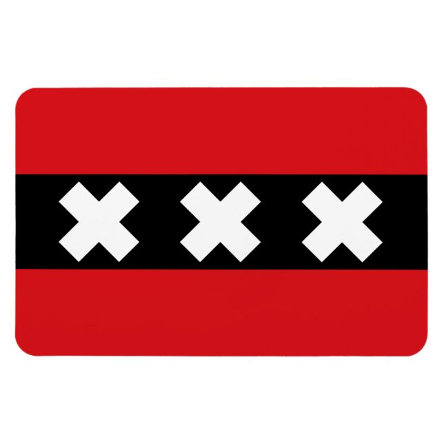 Amsterdamer Flagge Magnet (Horizontal)