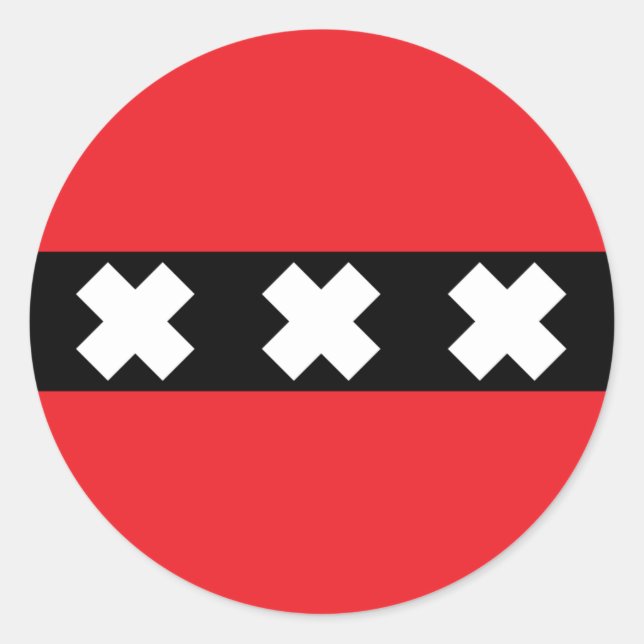 Amsterdamer Flagge Runder Aufkleber (Vorderseite)
