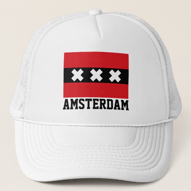 Amsterdamer Flagge Truckerkappe (Vorderseite)