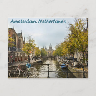 Amsterdamer Kanäle im Herbst Postkarte