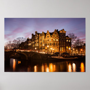 Amsterdamer Kanalhäuser am Poster