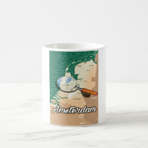 Amsterdamer Vintager Stadtplan Tasse