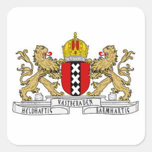 Amsterdamer Wappen Quadratischer Aufkleber