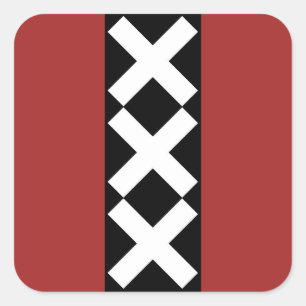 Amsterdamer Wappen Quadratischer Aufkleber