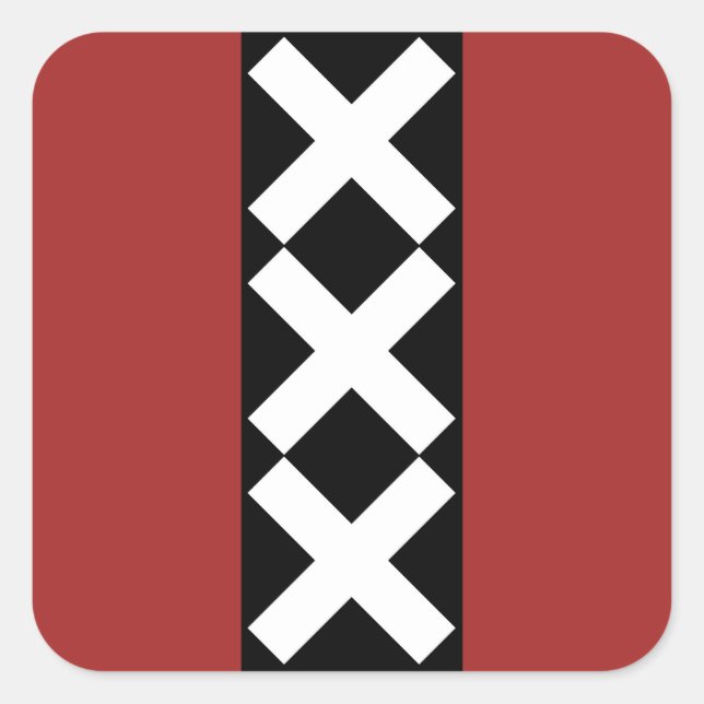 Amsterdamer Wappen Quadratischer Aufkleber (Vorderseite)