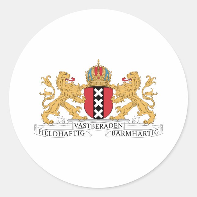 Amsterdamer Wappen Runder Aufkleber (Vorderseite)