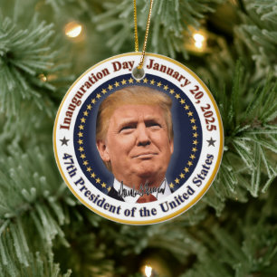 Amtseinführung von Präsident Trump am 20. Januar 2 Keramik Ornament