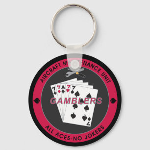 AMU Key Chain of Gambler mit Red Coin Black Schlüsselanhänger