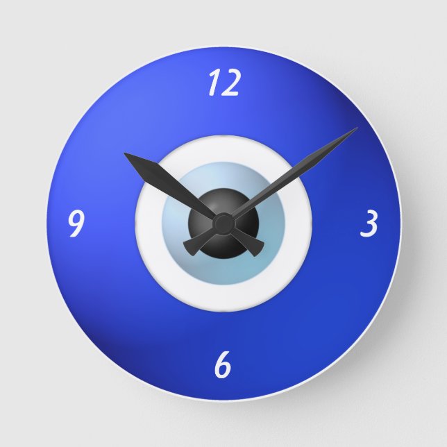 Amulett, zum des bösen Blicks abzuwehren Runde Wanduhr (Vorderseite)