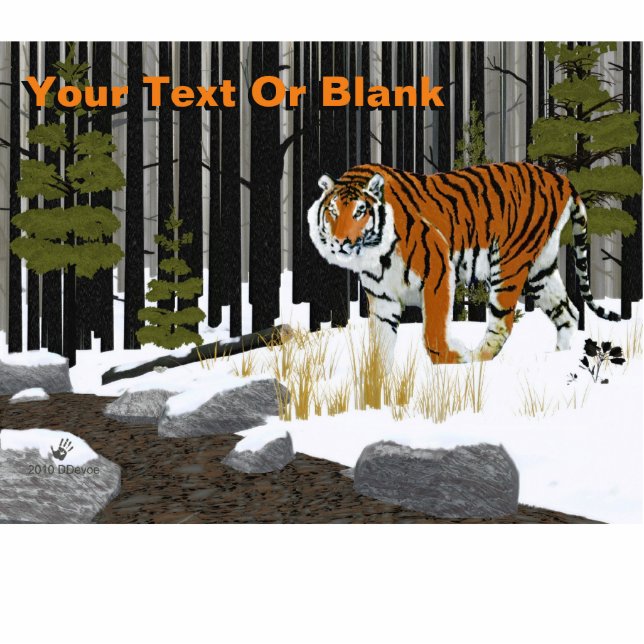 Amur (sibirisch) Tiger Fotoskulptur Magnet (Vorne)