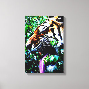 Amur Tiger 11x16,5 (27,5x41,25cm) waccna Leinwanddruck