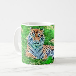 Amur-Tiger auf grüner Tasse