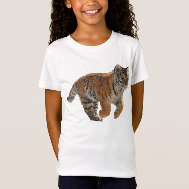 Amur Tiger Cub Wildlife Art T-Shirt (Vorderseite)