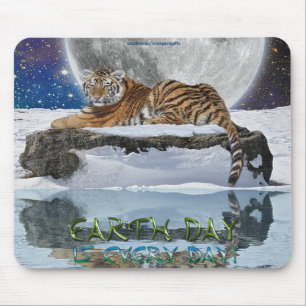 Amur Tiger Earth Day Wildlife Protection Mousepad