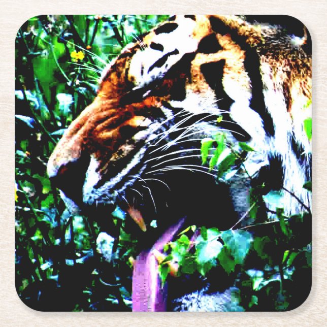 Amur Tiger Küstenercna Rechteckiger Pappuntersetzer (Vorderseite)