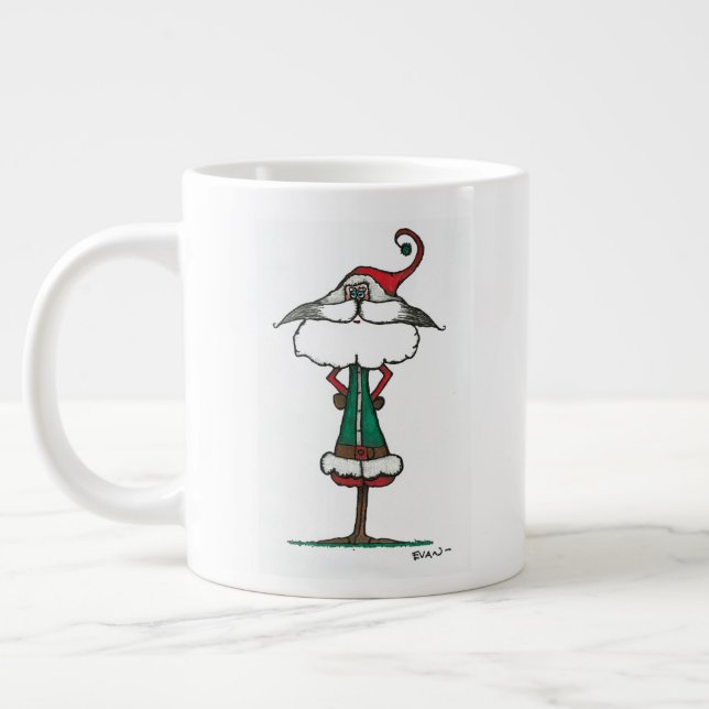 Amused Santa Jumbo-Tasse (Links)