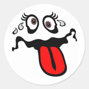 Amusing Cartoon Character Runder Aufkleber