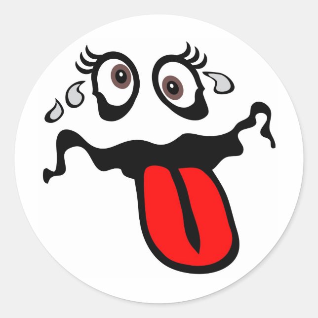 Amusing Cartoon Character Runder Aufkleber (Vorderseite)