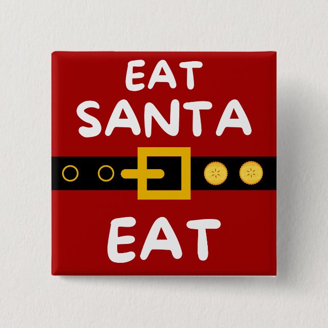 Amusing Essen Santa Eat Button (Vorderseite)