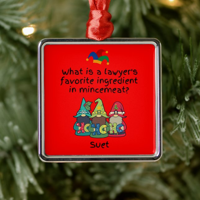 Amusing Mincemeat Lawyer Joke Ornament Aus Metall (Baum)