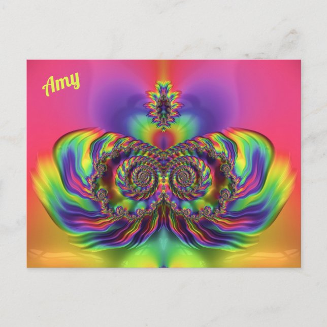 AMY ~ 3D Design Pattern ~ Multi Colors Postkarte (Vorderseite)