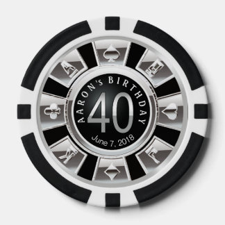 Amy 40 Geburtstag Vegas Casino Chip Silver Black2