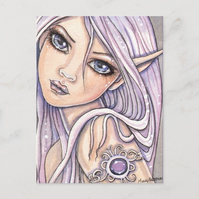 Amy Amethyst Fairy Postcard von Molly Harrison Postkarte (Vorderseite)