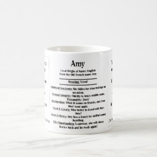 Amy, der Ursprung und die Bedeutung und Ihr Foto Tasse