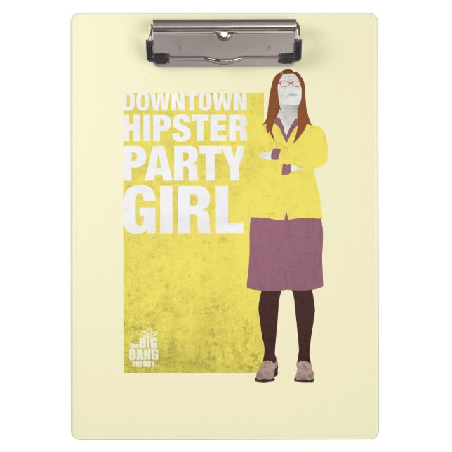 Amy | Downtown Hipster Party Girl Klemmbrett (Vorderseite)
