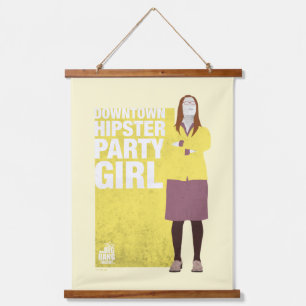 Amy   Downtown Hipster Party Girl Wandteppich Mit Holzrahmen