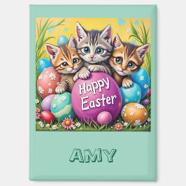 AMY ~ EASTER KITTENS Easter Eggs~ Magnet