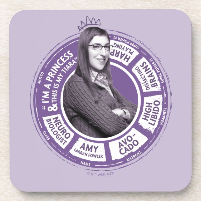 Amy Farrah Fowler Info Graphic Getränkeuntersetzer (Vorderseite)