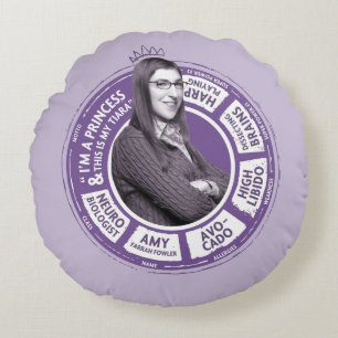 Amy Farrah Fowler Info Graphic Rundes Kissen