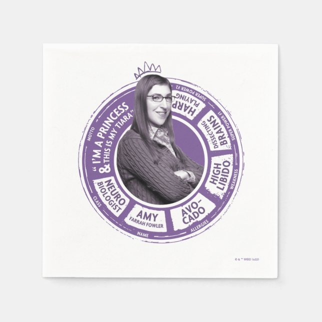 Amy Farrah Fowler Info Graphic Serviette (Vorderseite)