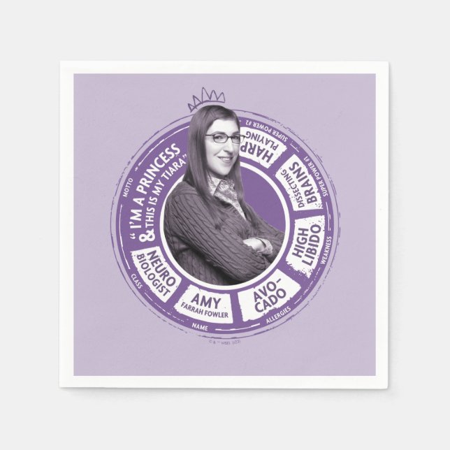 Amy Farrah Fowler Info Graphic Serviette (Vorderseite)