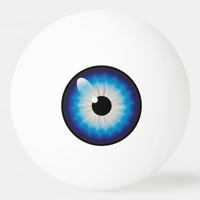 Amy K Googly Eye Blue Ping Pong Ball Tischtennisball (Vorderseite)