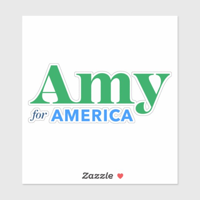 Amy Klobuchar 2020 Amy für den Präsidenten Aufkleber (Blatt)