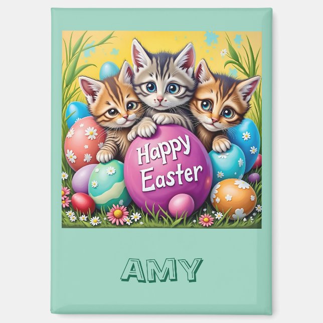 AMY ~ OSTERN KITTEN Ostereier ~  Magnet (Vorderseite)