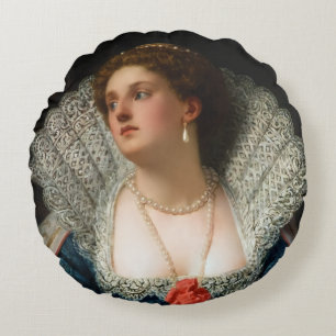 Amy Robsart von William Frederick Yeames Rundes Kissen