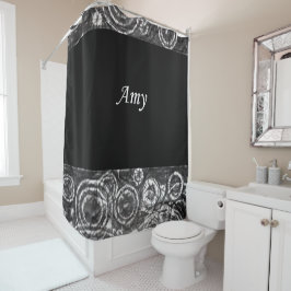 Amy Schwarz-weißer Duschvorhang