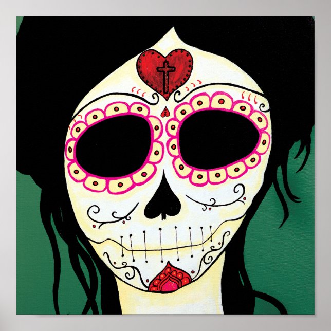 Amy Sugar Skull Skeleton Print Poster (Vorne)