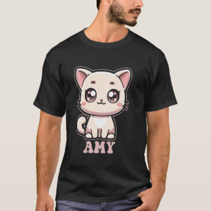 Amy süßes Kitzchen Katzen Design für Mädchen Name T-Shirt