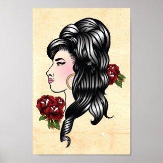 Amy Traditional Tattoo Print Poster