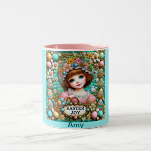 AMY ~ VINTAGE GIRL~ Sehr süß Zweifarbige Tasse