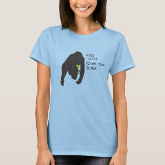 Amy wollen grünes Tropfen-Getränk T-Shirt