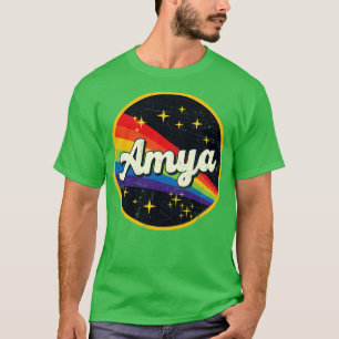 Amya Regenbogen im Weltraum Vintage Grunge-Stil T-Shirt